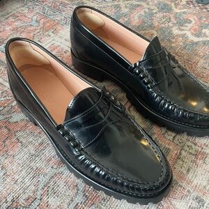 J CREW Winona lug-sole penny loafers in Italian spazzolato leather